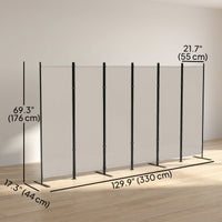 6 Panel Room Divider, 6 Ft Folding Privacy Screen, Portable Freestanding Partition Wall Divider, Beige