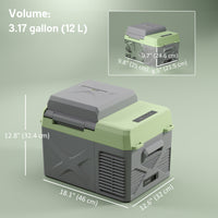 12 Volt Car Refrigerator, 12QT Car Fridge Electric Cooler, 12/24V DC and 110-240V AC, -4℉~68℉, Portable Refrigerator