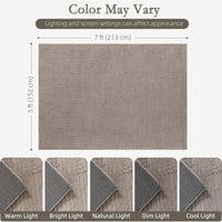 5x7 Area Rug, Luxurious Faux Fur Rug, Non-Slip Floor Carpet for Living Room, Bedroom, Dining Room, Tan
