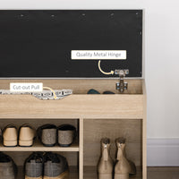 Shoe Bench Entryway Storage Rack with Padded Cushion, Hidden Storage for Hallway, Living Room, Natural