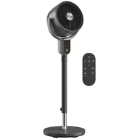 20dB Standing Fan for Bedroom, 70°+90° Auto Oscillating Fan with 8 Speeds, Remote Control, 12H Timer, Adjustable Height