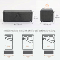 Storage Ottoman, Upholstered Corduroy End of Bed Bench with Thick Padding, Storage Bench for Bedroom, Dark Grey