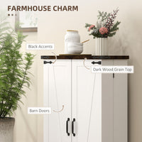 Kitchen Pantry Cabinet with 4-tier Shelving, 6 Spice Racks, Farmhouse Storage Cabinet with Adjustable Shelves, Easy Cleaning, White