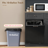 68" Pantry Cabinet with Charging Station, Storage Cabinet with Microwave Stand, 10 Gallon Trash Can Cabinet, Black