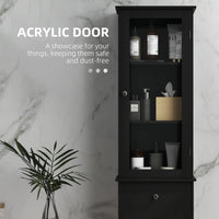 Tall Bathroom Cabinet, Bathroom Storage Cabinet with Drawers, 2 Doors and Adjustable Shelves, Black