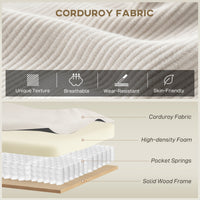 Sectional Sofa, L Shaped Couch, with Changeable Chaise or Ottoman, Cream White