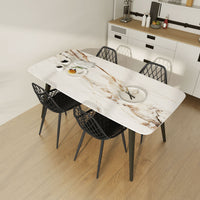 Modern Dining Chairs Set of 4, Plastic Kitchen Chairs with Hollow Backrest and Metal Legs for Living Dining Room, Black