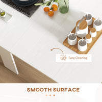 23.6"-70.9" Extendable Dining Table for 6-8 People, Space-Saving Rectangular Kitchen Table for Small Spaces, Dining Room, Kitchen, Living Room, White