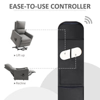 Electric Lift Recliner Chair Rising Power Chaise Lounge Fabric Sofa with Remote Control & Side Pocket for Living Room