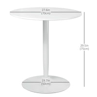 Modern Kitchen Table for 2 people, Round Dining Table with Steel Base for Living Room, Dining Room, White