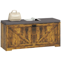 Shoe Storage Bench with Padded Seat, Entryway Bench Holds up to 352 lb, Shoe Organizer, 8 Pairs, Rustic Brown
