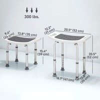 Height Adjustable Shower Chair Padded Bath Seat for Senior,