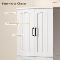 Tall Pantry Cabinet, 64" Storage Cabinet with Adjustable Shelves and 8 Door Spice Racks for Kitchen, Dining Room, White