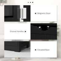 Bathroom Storage Cabinet, Floor Cabinet with Adjustable Shelf and 4 Drawers, Side Cabinet for Washroom, Black