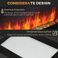 Wall Mounted Fireplace, 28.5 Inch Modern Electric Fireplace with Patented LED Flame Effect and 7 Colors, Black