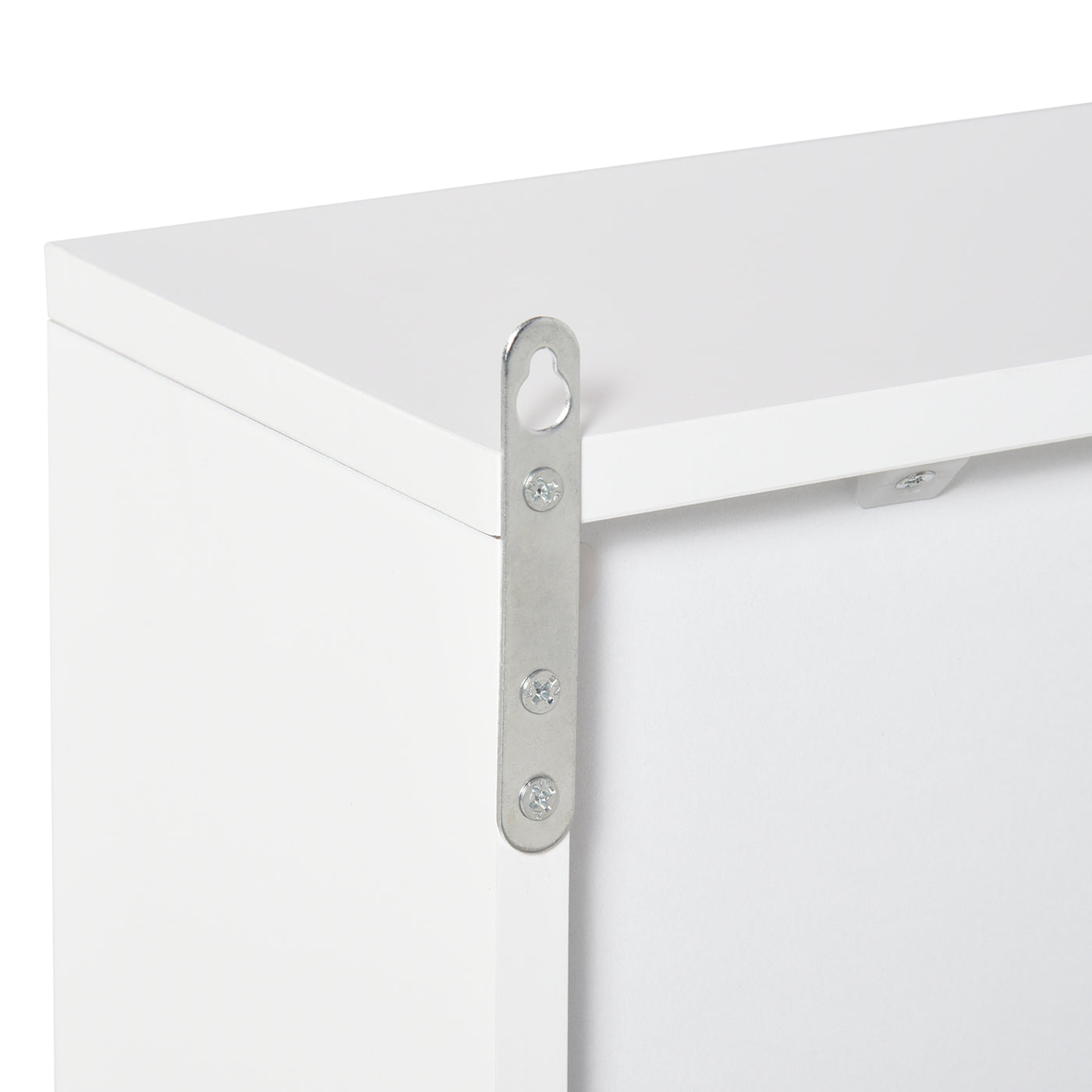Wall Mounted Bathroom Medicine Cabinet Mirrored Cabinet with Hinged Door 2-Tier Storage Shelves White