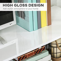 Lighted TV Stand for TVs up to 75", TV Cabinet with Storage for Living Room, High Gloss White