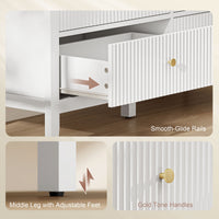 Double Chest of Drawers, Modern 6 Drawer Dresser for Bedroom, Living Room, Hallway, Closet, White
