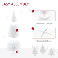 6 FT Christmas Tree Classic Tree Holiday Indoor Decoration, with Stable Plastic Base, White