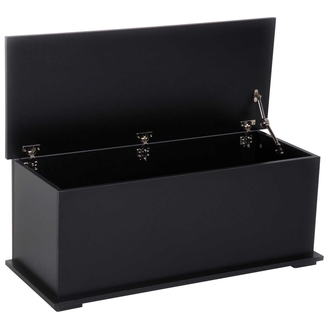 39.5" Storage Chest with 2 Safety Hinges, Storage Box Organizer with Flip-Top Lid, Entryway Storage Bench, Black