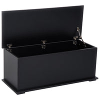 39.5" Storage Chest with 2 Safety Hinges, Storage Box Organizer with Flip-Top Lid, Entryway Storage Bench, Black
