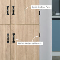 70" 4-Door Storage Cabinet, Freestanding Pantry Cabinet with Adjustable Shelves for Living Room, Natural
