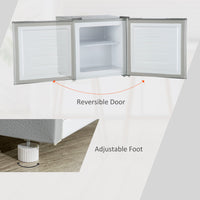 1.1 Cu. Ft. Mini Freezer, Compact Upright Freezer with Reversible Door, Removable Shelf, Adjustable Temperature, Grey