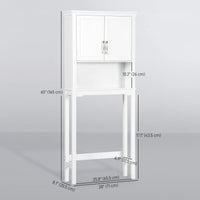 Over the Toilet Storage, Bathroom Cabinets Over Toilet, Cabinet Above Toilet with Doors and Shelves
