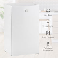 Compact Refrigerator, Mini Fridge with Freezer, Adjustable Shelf, Mechanical Thermostat and Reversible Door, White