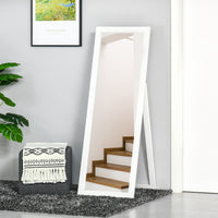 58" x 20" Full Length Mirror with Frame, Floor Standing Mirror, Rectangular Full Body Mirror for Bedroom, Living Room, White