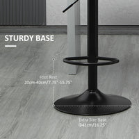 Swivel Barstools Set of 2 Adjustable Bar Stools with Footrest Armrests and PU Leather Back for Dining Room Black, Grey