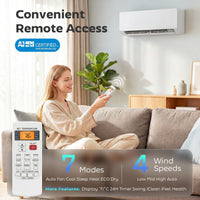 18000 BTU Mini Split Air Conditioner, 22 SEER2 230V Wifi Enabled Inverter AC Unit & Heat Pump Cools up to 1250 Sq. Ft