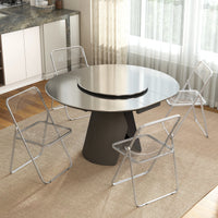 4 Pack Acrylic Foldable Chairs, Transparent Folding Chairs for Living Room, Home Office, Party, Clear