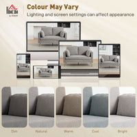 Loveseat Sofa, 55" Small Sofa Couch with 2 Pillows, Metal Legs for Living Room, Bedroom, Apartment, Grey
