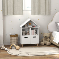 Qaba 3 Tier Kids Bookshelf with Two Drawers, for Bedroom, Kids Room, White