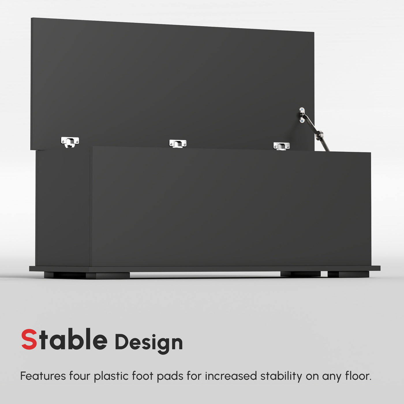39.5" Storage Chest with 2 Safety Hinges, Storage Box Organizer with Flip-Top Lid, Entryway Storage Bench, Black