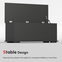 39.5" Storage Chest with 2 Safety Hinges, Storage Box Organizer with Flip-Top Lid, Entryway Storage Bench, Black