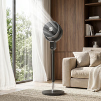 20dB Standing Fan for Bedroom, 70°+90° Auto Oscillating Fan with 8 Speeds, Remote Control, 12H Timer, Adjustable Height