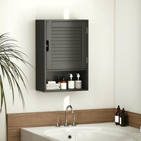 Bathroom Cabinet, Wall Mounted Storage Cabinet with Adjustable Shelves, 40 x 20 x 60 cm, Black
