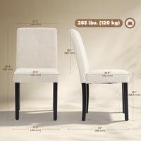 Modern Dining Chairs Set of 4, Kitchen Chairs with Rubberwood Legs and Padded Seat, Beige
