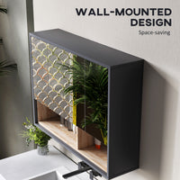 Wall Mounted Bathroom Medicine Cabinet with Mirror and Shelves, Grey