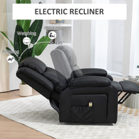 Lift Chair for Seniors, PU Leather Upholstered Electric Recliner Chair with Remote, Side Pockets, Quick Assembly, Black
