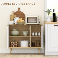 Modern Sideboard and Buffet, Dining Room Cabinet with Adjustable Shelves for Kitchen, Living Room, Natural