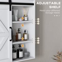 Bathroom Medicine Cabinet, Wall Cabinet with Sliding Door and Adjustable Shelf, 22.8" x 7.8" x 24.4", White