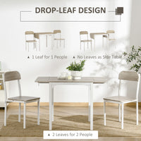 Foldable Dining Table Set for 2, Drop-Leaf Kitchen Table with 2 Chairs for Apartments, Studios, Natural Drop-leaf Dining Table Set Includes 2 Chairs