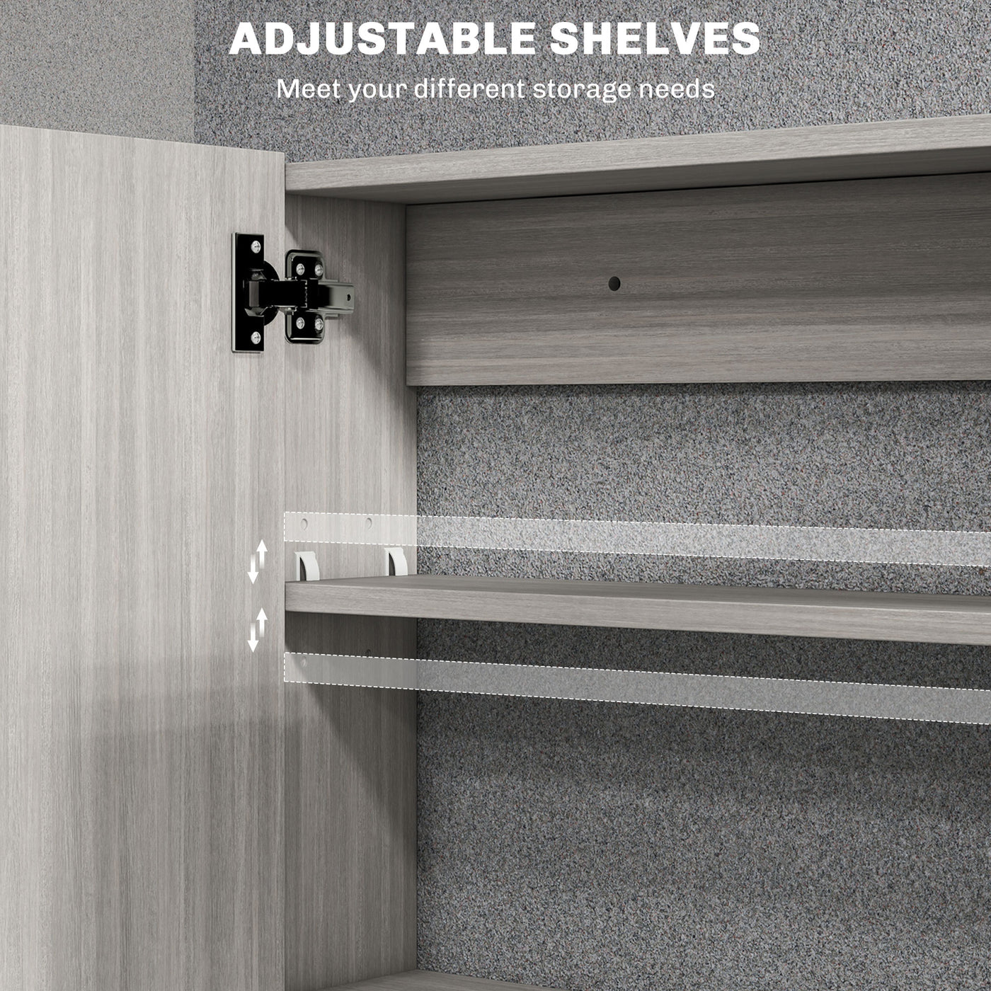 Bathroom Mirror Cabinet, Wall-Mounted Storage Organizer with Double Doors, Adjustable Shelf, Grey