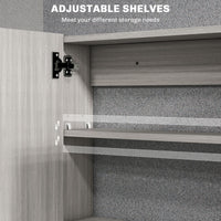 Bathroom Mirror Cabinet, Wall-Mounted Storage Organizer with Double Doors, Adjustable Shelf, Grey