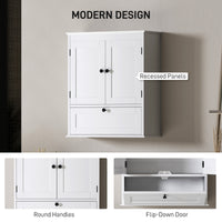 Medicine Cabinet with Adjustable Shelf, Bathroom Wall Cabinet Bathroom Cabinet with Recessed Panels, White