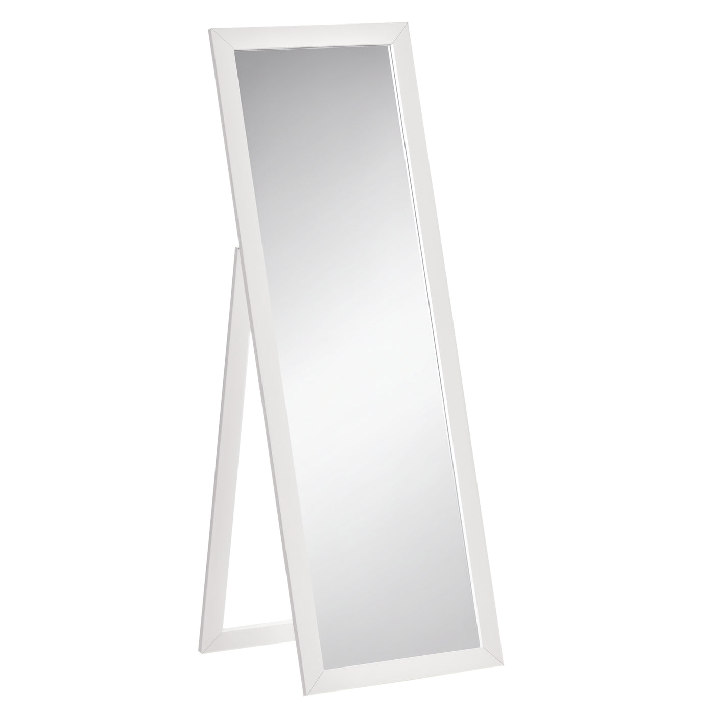 58" x 20" Full Length Mirror with Frame, Floor Standing Mirror, Rectangular Full Body Mirror for Bedroom, Living Room, White