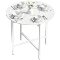 Drop Leaf Table, Folding Dining Table for Small Spaces 80 cm, White